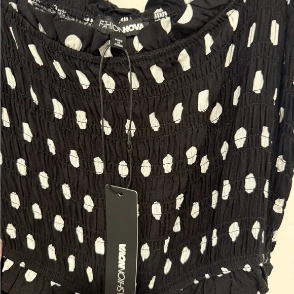 Smocked Polka Dot Maxi Dress NWT - Picture 5 of 6